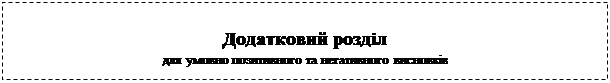 Подпись: Додатковий розділ для умовно позитивного та негативного висновків 