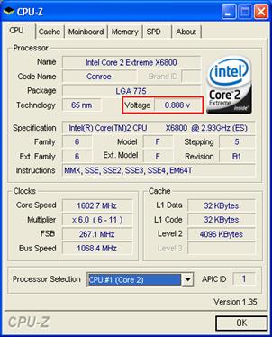    SpeedStep  Core 2 Duo     0,9    1,6 