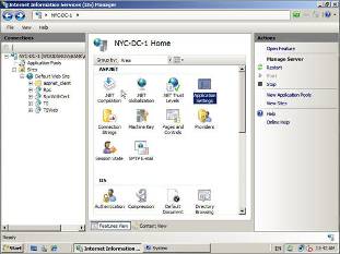 Рисунок 2. Новый интерфейс управления IIS 7.0