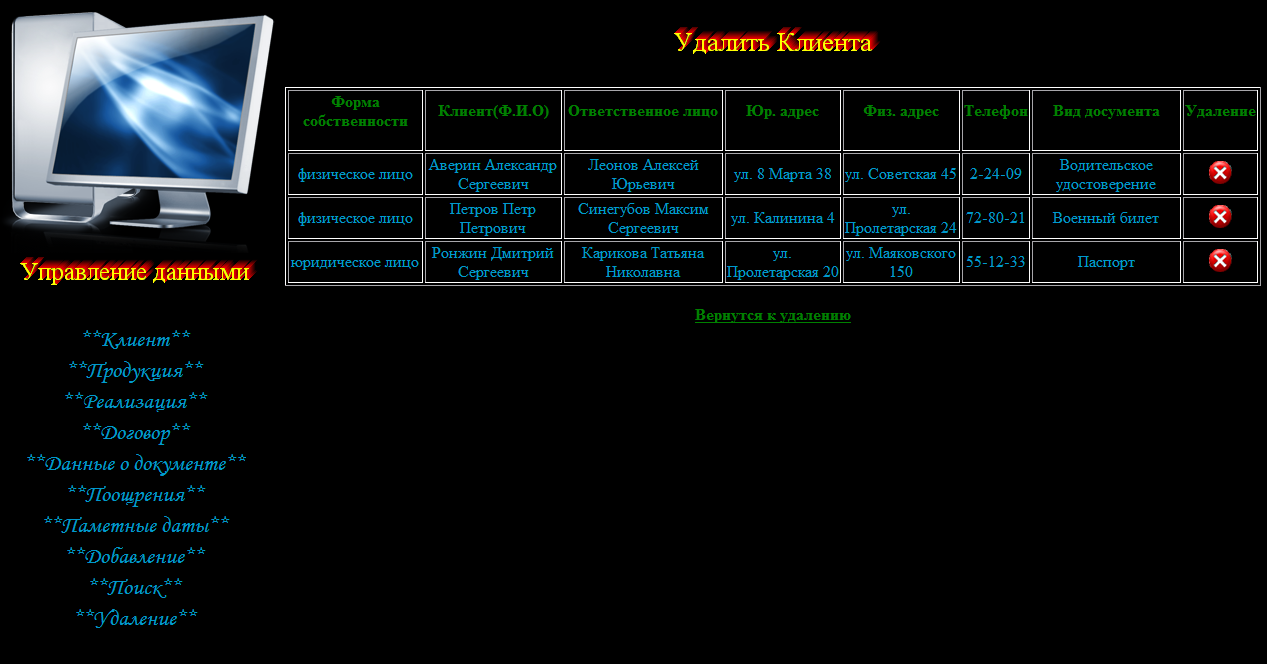 Разработка АИС управления взаимоотношениями с клиентами
