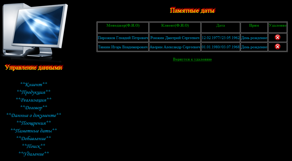 Разработка АИС управления взаимоотношениями с клиентами